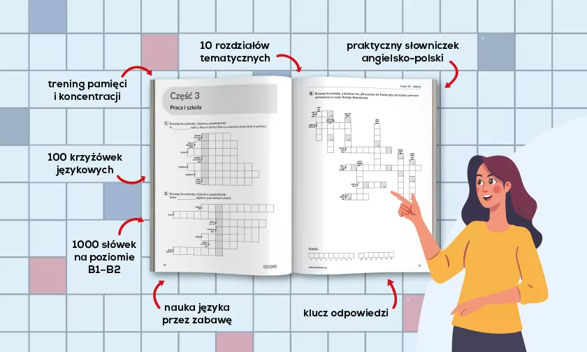 Angielski. Krzyżówki dla średnio zaawans. B1-B2 - tantis.pl