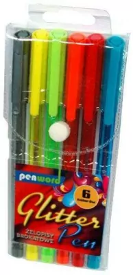 Żelopis brokatowy 6 kolorów