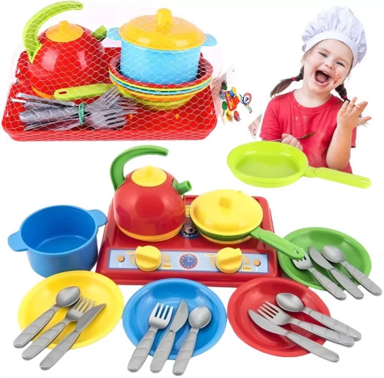 Zestaw kuchenny Galinka 7 kuchenka gazowa z akcesoriami w siatce 2179 TechnoK p14 - tantis.pl