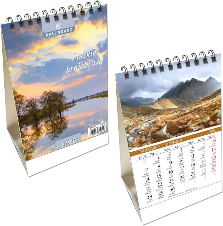 Kalendarz 2026 biurkowy pion Polskie Krajobrazy - tantis.pl