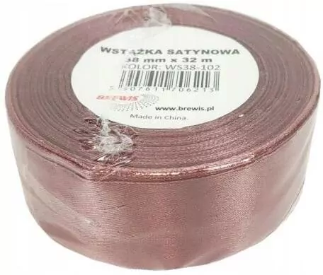 Wstążka satynowa brudny róż 38mm x 32m - tantis.pl