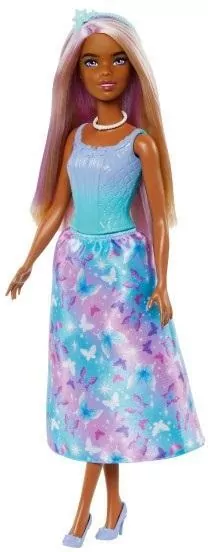 Barbie. Księżniczka Lalka Niebiesko-fioletowy strój - tantis.pl