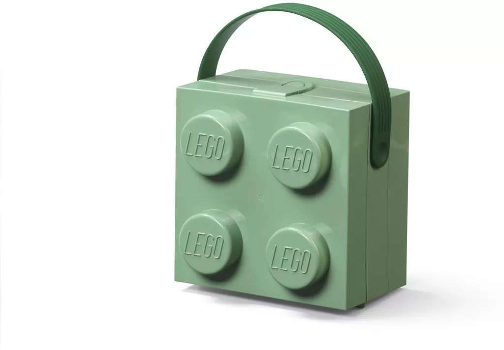 LEGO(R) pojemnik klocek z rączką czwórka oliwkowy - tantis.pl