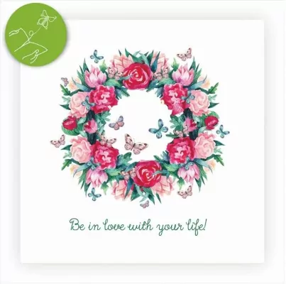 Karnet kwadrat z niespodzianką Ślub Wieniec