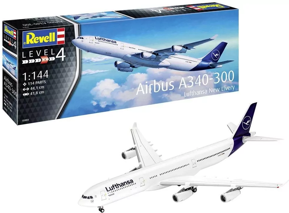 Samolot. Airbus A340-300 Lufthansa New Livery - tantis.pl