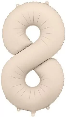 Balon foliowy cyfra 8 86cm jasny beż - tantis.pl
