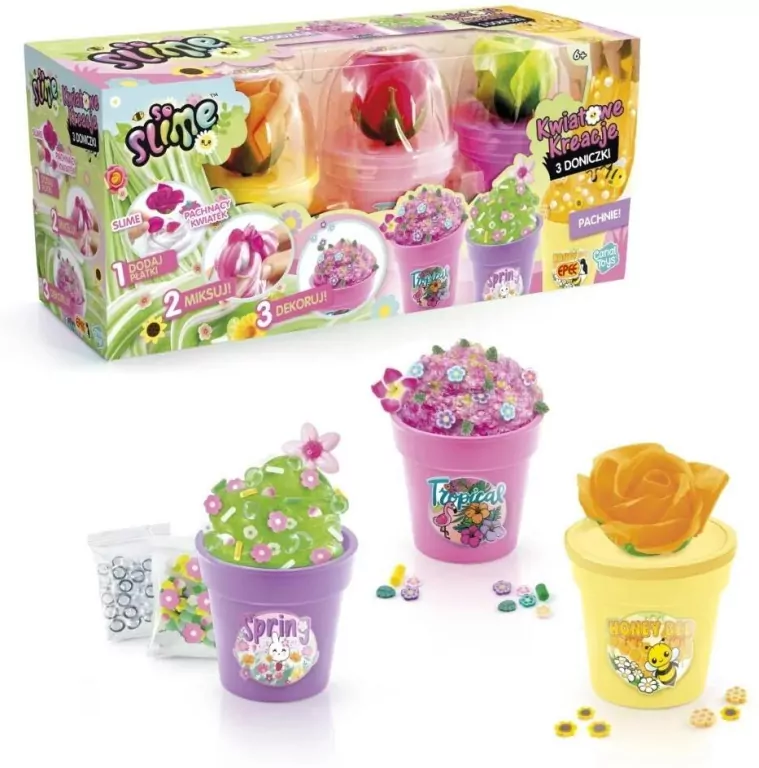 Slime Kwiatowe Kreacje - 3 doniczki - tantis.pl