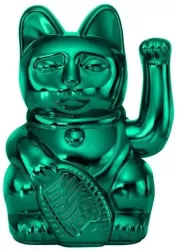 Kot szczęścia Cosmic błyszczący turkusowy