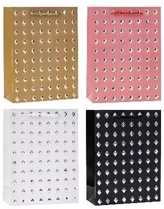 Torebka ozdobna 26x32x10cm hot-stamp mix ROZETTE - tantis.pl