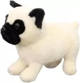 Maskotka Pies Mops biały 19cm - tantis.pl