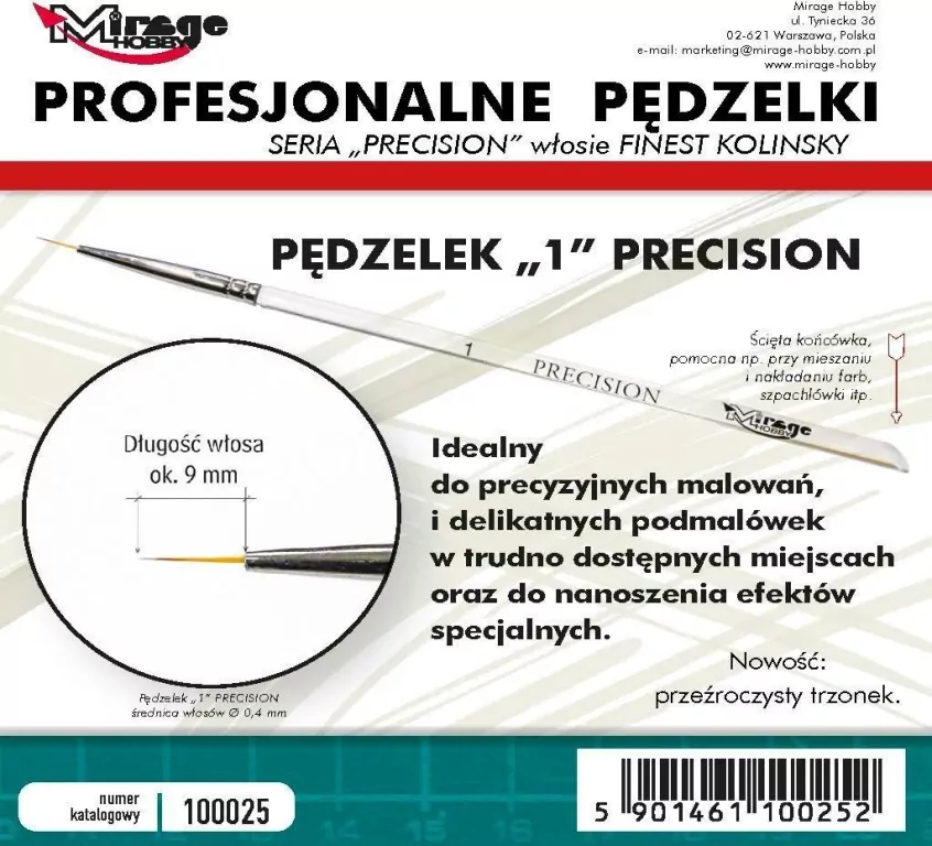 Pędzelek Precision Kolinsky 1 - tantis.pl