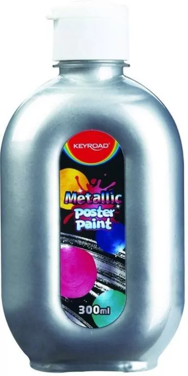 Farba plakatowa. Srebrna metaliczna 300ml - tantis.pl