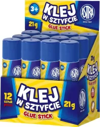 Klej w sztyfcie 21g . Zestaw 12 sztuk