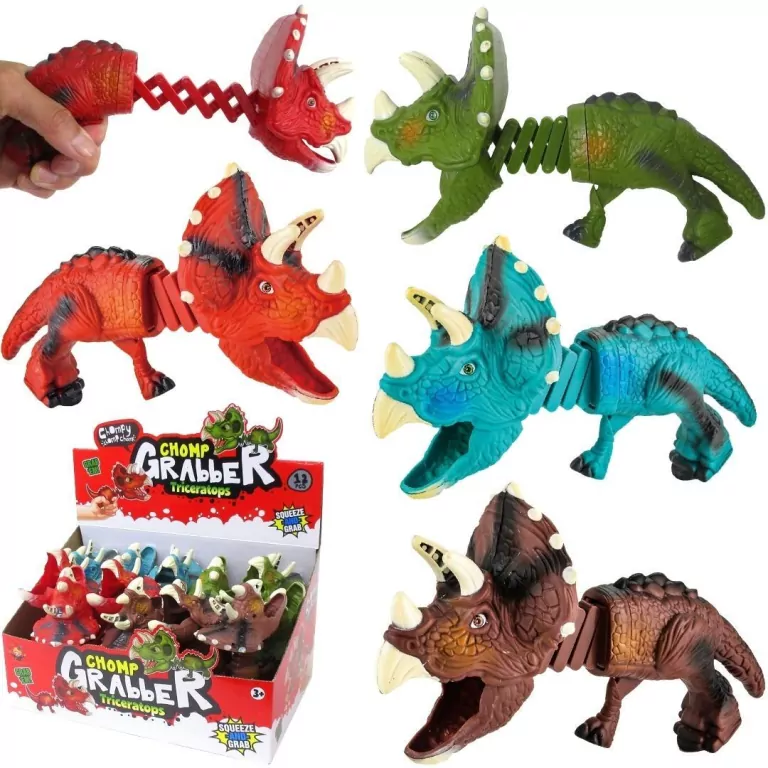 Dinozaur triceratops chwytak MIX - tantis.pl