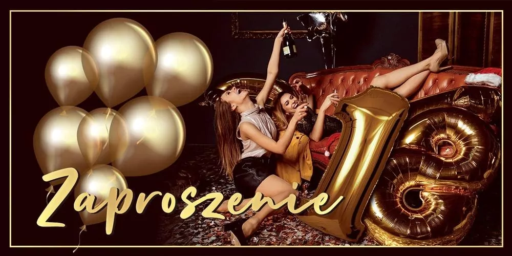 Zaproszenie na 18 Urodziny Z181 (5szt) - tantis.pl