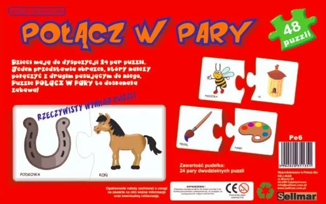 Połącz w pary. Puzzle edukacyjne - tantis.pl