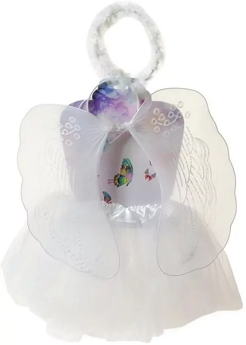 Strój aniołka krzydełka ze spódniczką + aureolka - tantis.pl