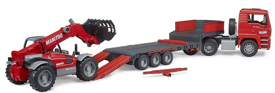 Bruder. MAN TGA z naczepą i ładowarką  Manitou MLT 633 - tantis.pl