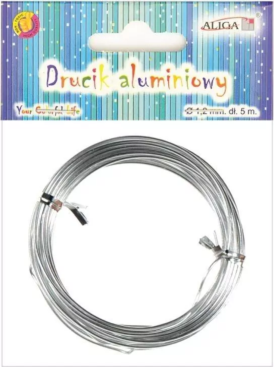 Drucik aluminiowy srebrny 1,25 mm 5m - tantis.pl