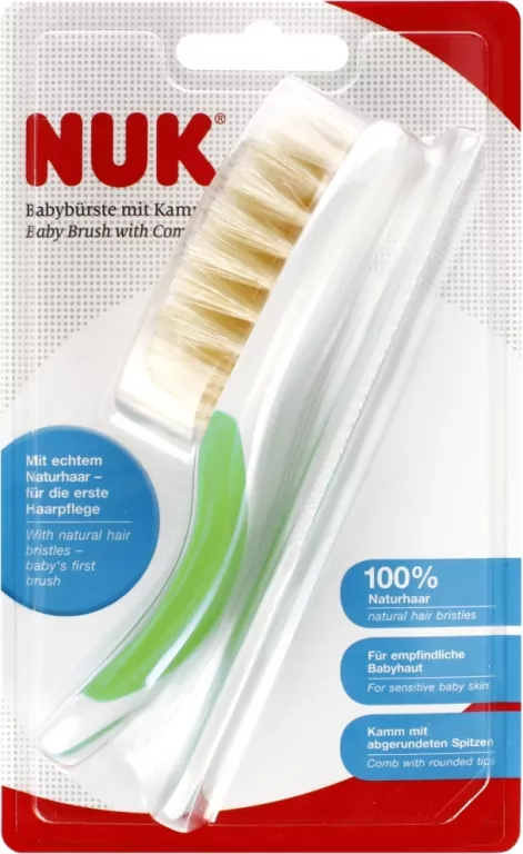 Szczotka grzebyk dla niemowląt zielona NUK - tantis.pl