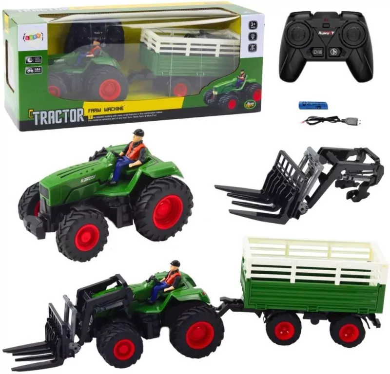 Traktor z przyczepą RC zdalnie sterowany - tantis.pl