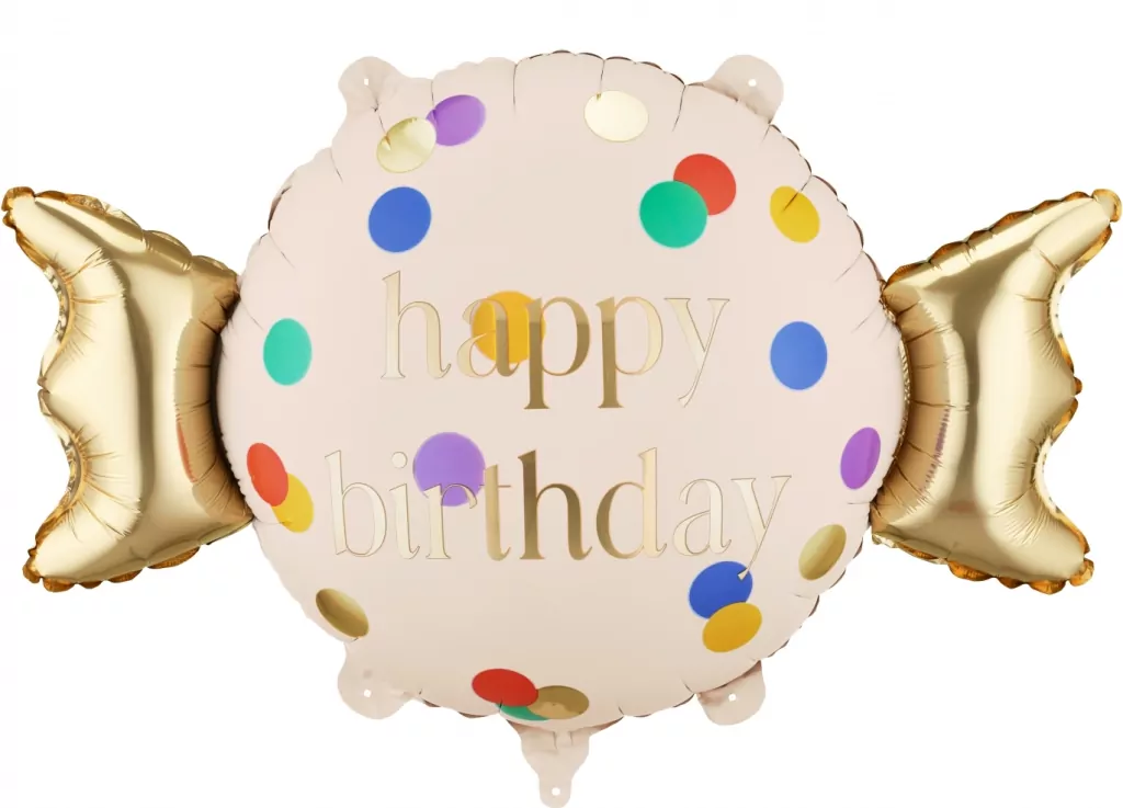 Balon foliowy Cukierek Happy Birthday 61x37cm - tantis.pl