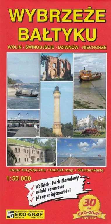 Mapa turystyczna - Wybrzeże Bałtyku 1:50 000 - tantis.pl