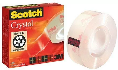 Taśma biurowa scotch crystal clear transparentna 600  - 19mm x 33m - tantis.pl