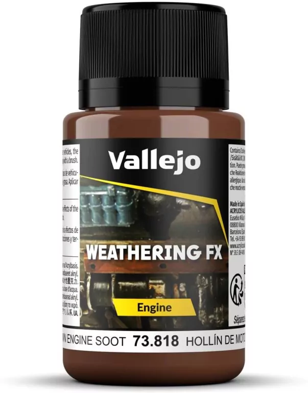Vallejo: 73.818 - Weathering FX - Engine - Brown Engine Soot (40 ml) - tantis.pl