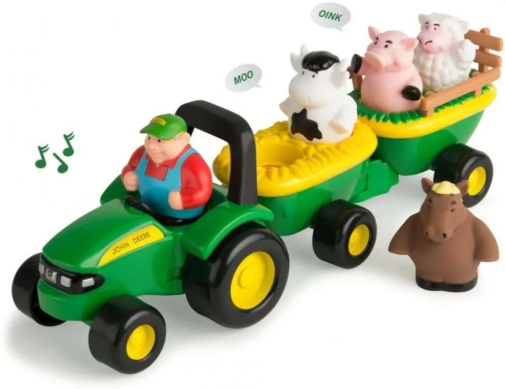 John Deere traktor grający ze zwierzątkami TOMY - tantis.pl