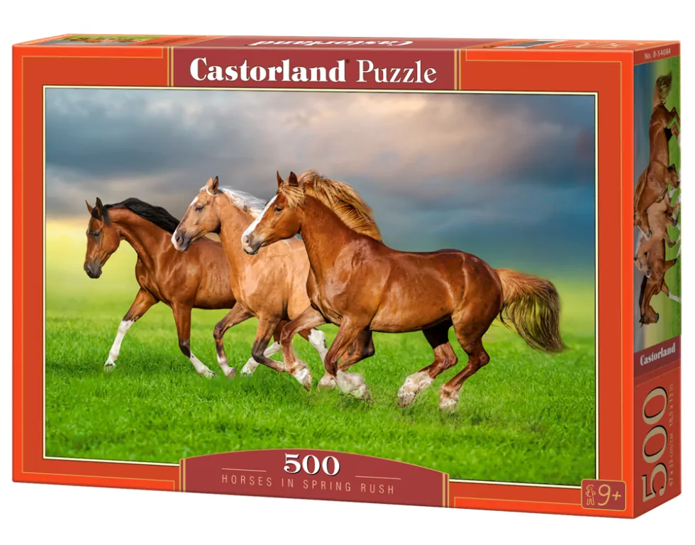 Puzzle 500. Horses in Spring Rush. B-54084 - tantis.pl