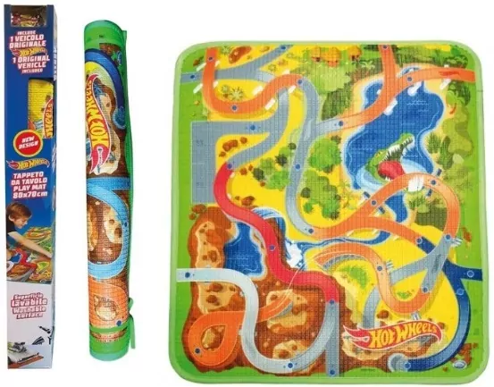 Mata podłogowa + autko. Hot Wheels - tantis.pl