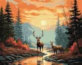 Malowanie po numerach. Elegancki jeleń 40x50cm - tantis.pl