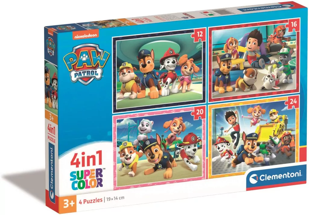 Clementoni. Puzzle 4w1. Paw Patrol. Super Kolor - tantis.pl