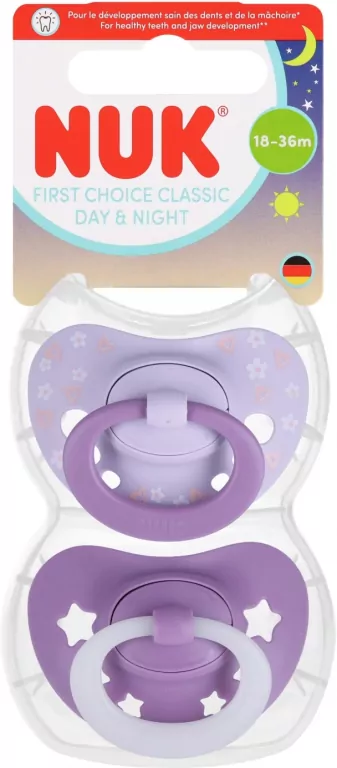 NUK. First Choice. Smoczek. 2 sztuki. 18-36 miesięcy. Fioletowy - tantis.pl