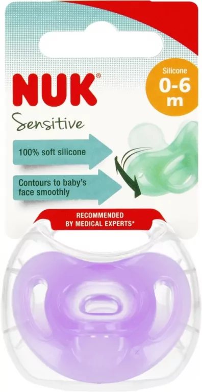NUK. Sensitive. Smoczek. 0-6 miesięcy. Fioletowy - tantis.pl