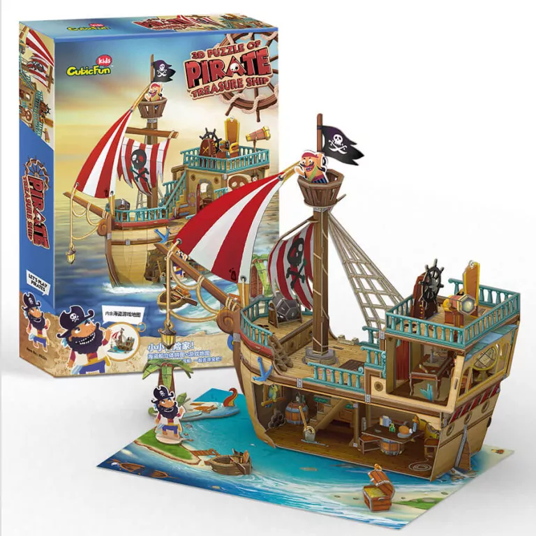 Puzzle 3D Statek piracki ze skarbem - tantis.pl