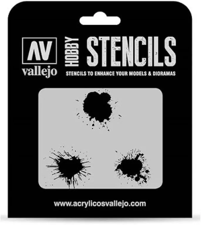 Vallejo: ST-TX005 - Stencils - Paint Stains - tantis.pl
