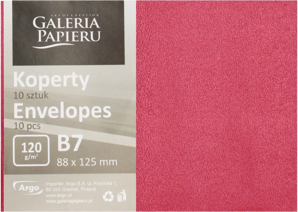KOPERTA B7 HK CZE PEARL GAL PAP PB OP10SZT - tantis.pl