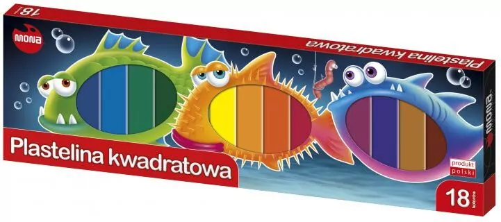 Plastelina kwadratowa 18 kolorów MONA - tantis.pl