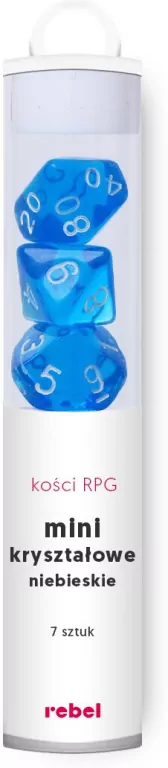 Komplet kości REBEL RPG - Mini Kryształowe - Niebieskie - tantis.pl
