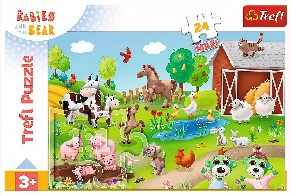 Puzzle 24 maxi. Bobaski i zwierzęta - tantis.pl