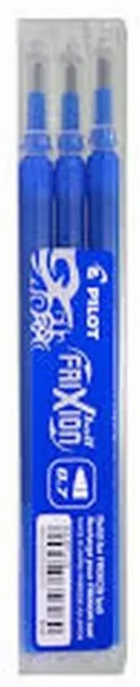 Wkłady do pióra kulkowego Pilot Frixion, 0.7 mm, niebieskie. 3 sztuki - tantis.pl