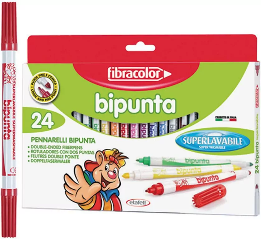 Flamastry Bipunta 24 kol FIBRACOLOR - tantis.pl