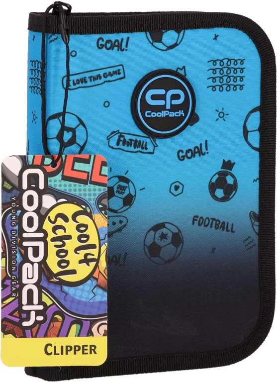 Coolpack, Piórnik jednoklapkowy bez wyposażenia Clipper - Game Over Gradient Blue (F076008) - tantis.pl