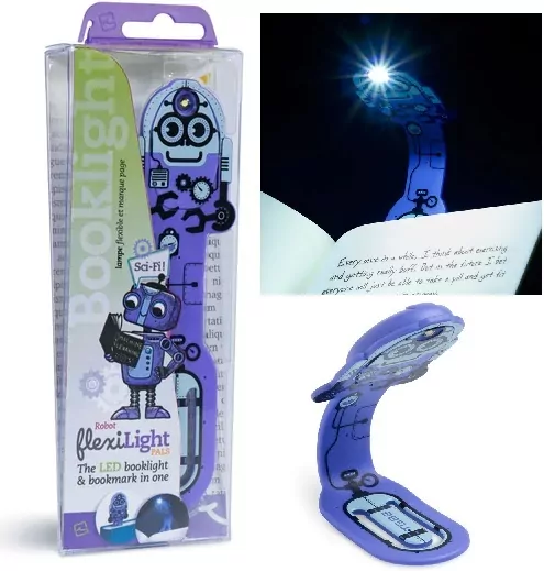 Flexilight Pals Robot Purple. Lampka do książki - tantis.pl
