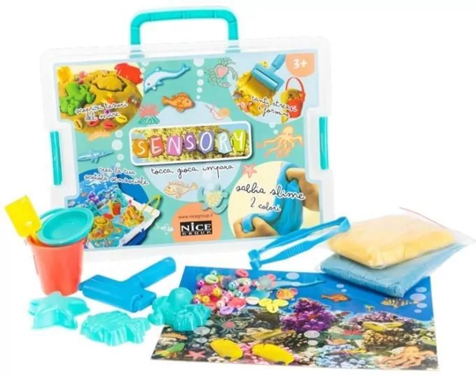 Piasek kinetyczny w skrzynce Sensory Ocean - tantis.pl