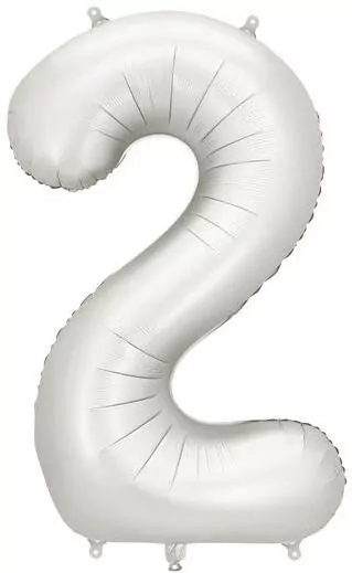 Balon foliowy cyfra 2 86cm srebrny - tantis.pl