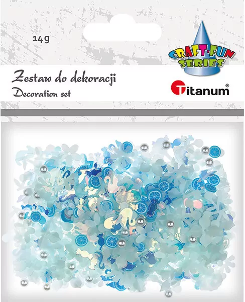 Zestaw perełki cekiny niebieskie, mix - tantis.pl