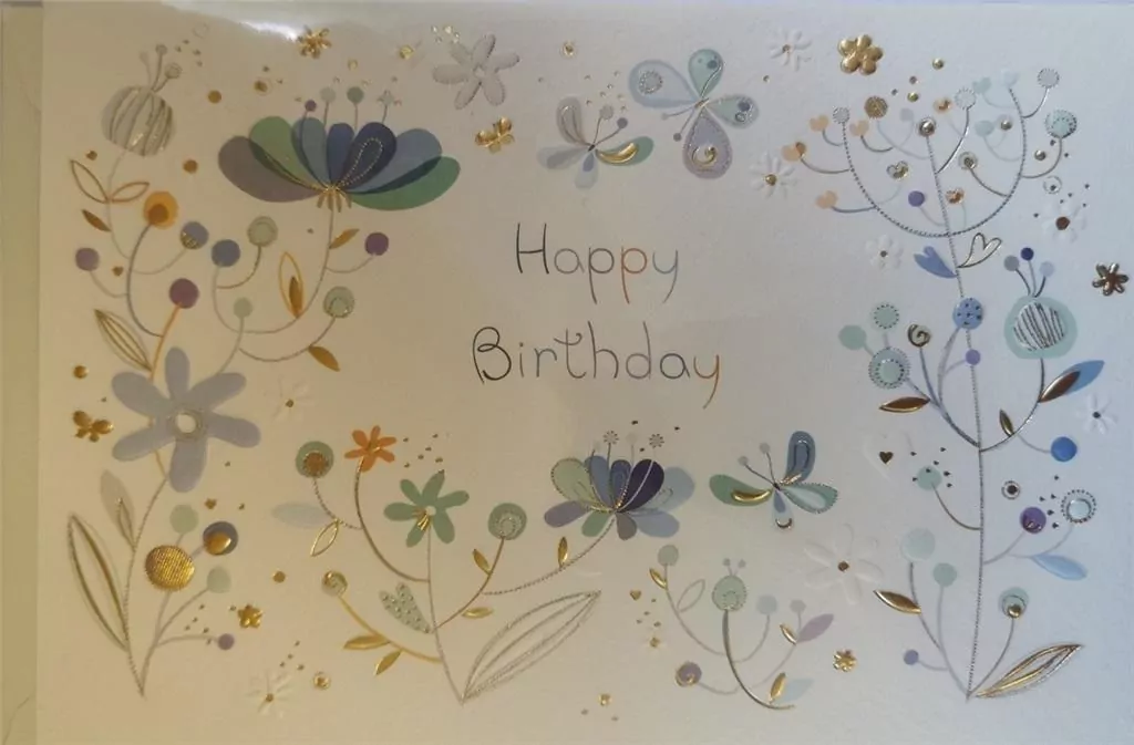 Karnet B6 + koperta MO8012B1-1 Niebieskie kwiatki - tantis.pl